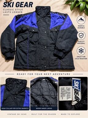 Women's Black & Purple Insulated Ski Jacket